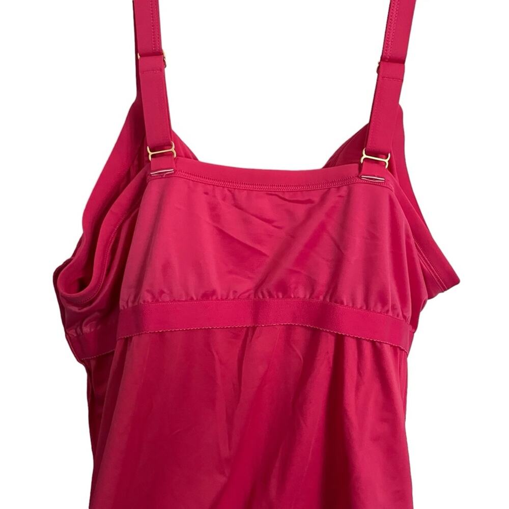 Lands’ End Sweetheart Swim Dress One Piece Swimsuit Bright Pink Plus Size 24W - Picture 9 of 16